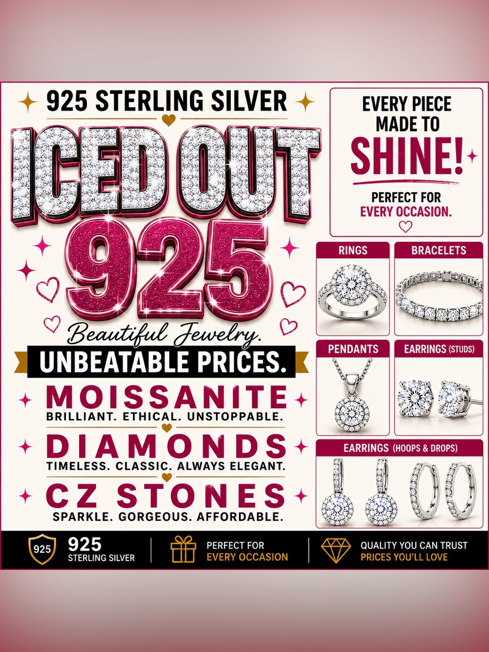 Saturday at 6pm Moissanite, Diamonds, CZ, and more!